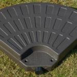 Fyllbar Parasollfot, Stabilt Paraplystativ i HDPE-Plast, Fylls med Sand eller Vatten för Extra Tyngd, Kaffebrun, 100 x 100 x 10,5 cm, 17/25 kg