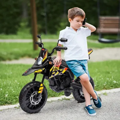 Elmotorcykel Barnmotorcykel Gul av Plast och Metall