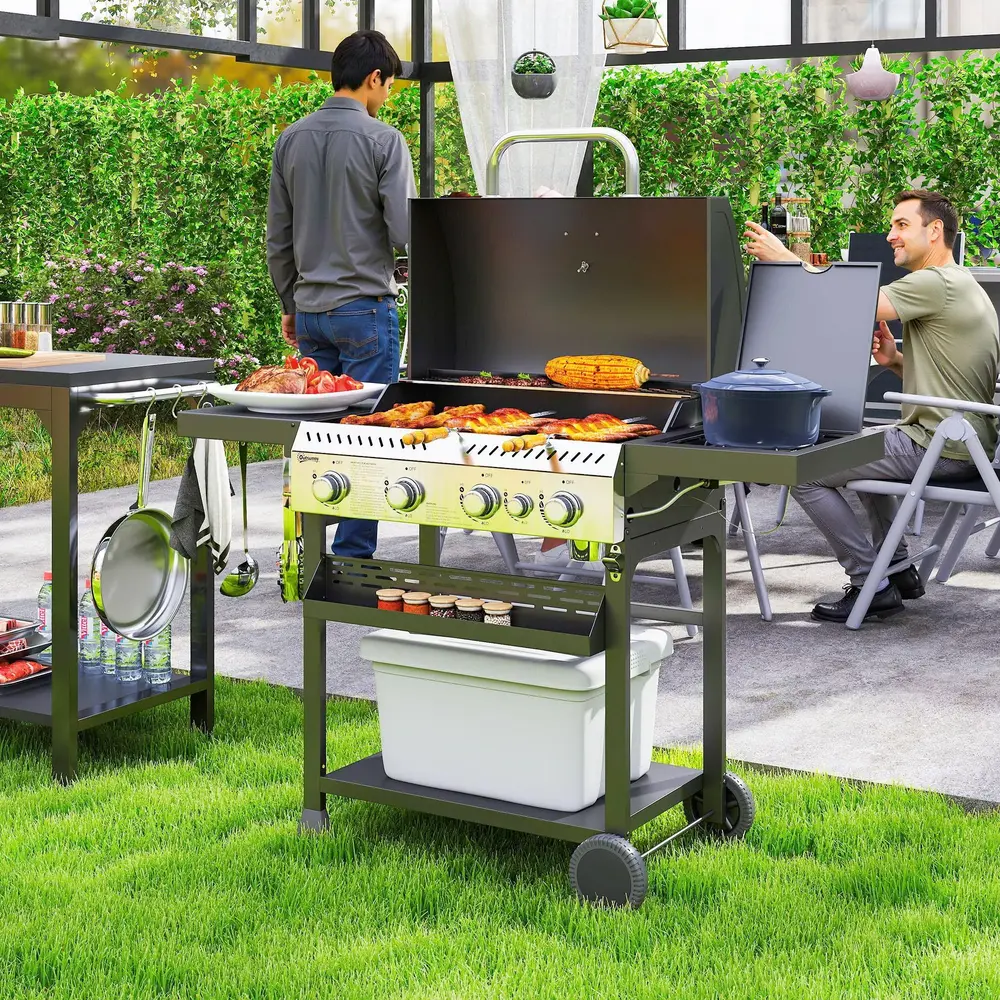Gasgrill Bbq Grill 4 Huvudbrännare 1 135x55x103 cm
