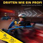 Elbil Go-kart 24V Blå Metall och Plast för Barn 8-12 År Elektrisk Bil med Driftläge och Musik Säkerhetsbälte Rolig Körning