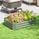 Odlingsbänk Högbädd Stapelbar Silver av Stål för Trädgård och Balkong Växtbädd för Blommor och Grönsaker 120 x 90 x 30 cm