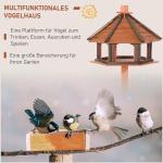 Fågelhus Fågelmatare Träfågelvilla Matare Fågelställ Fågelbord Natur Ø52 X H130 Cm