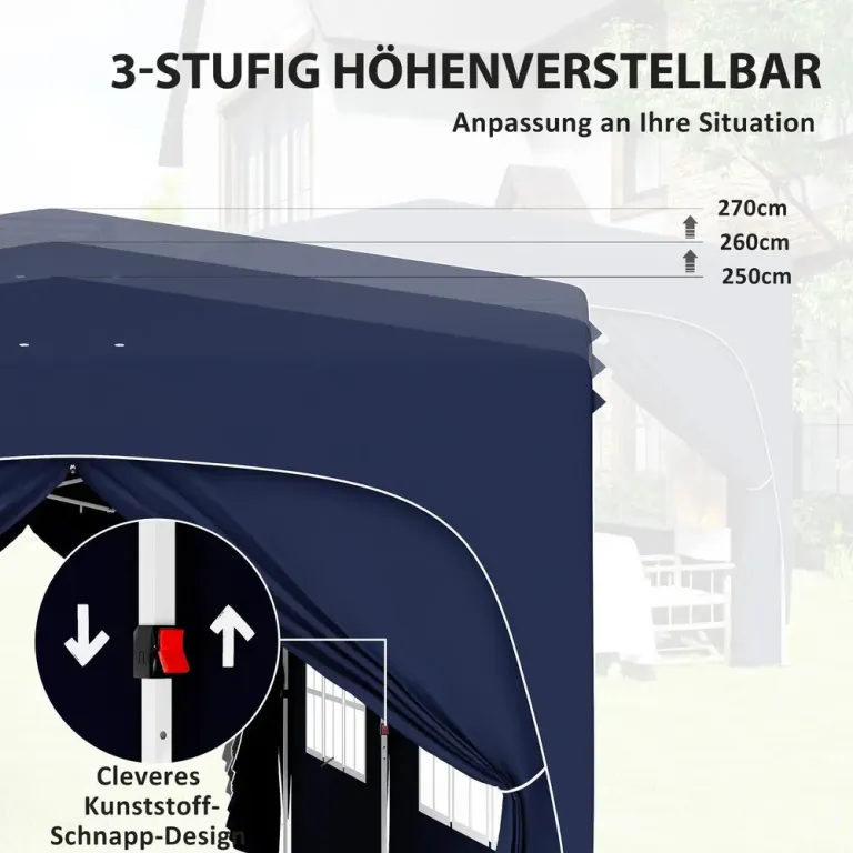 Trädgårdspaviljong Pop-up Partytält Vit av Polyester 3 x 6 m