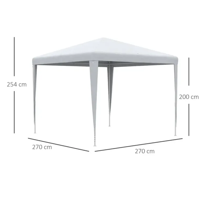 Paviljong Rektangulär Vattenavvisande 2,7 x 2,7 m