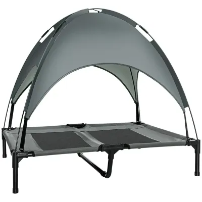 Andningsbar Hundsäng med Kapell Tafttyg 92 x 76 x 90 cm