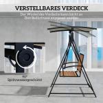 Hammock Trädgårdsgunga 2-Sits Svart av Tyg ve Metall för Trädgård ve Terrass Väderbeständig Gungbänk 240 kg 142 x 112 x 162 cm