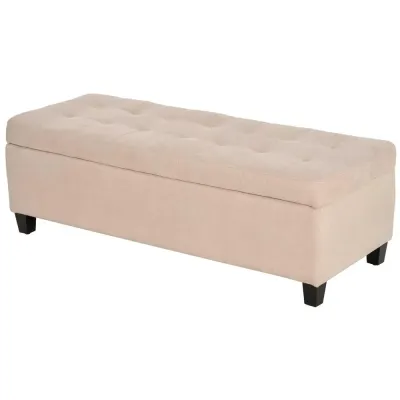 Sittbänk med Förvaring & Knapphäftning Beige