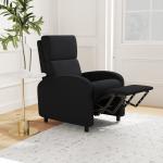 Relaxfåtölj med Liggyta och Justerbart Ryggstöd samt Fotstöd för Vardagsrum Ergonomisk och Bekväm Svart Konstläder
