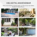 Campingbord Fällbart Bord Svart av Stål och Plast med Rottingdekoration för Trädgård och Picknick Robust och Bärbar Rund Design Ø 68 cm