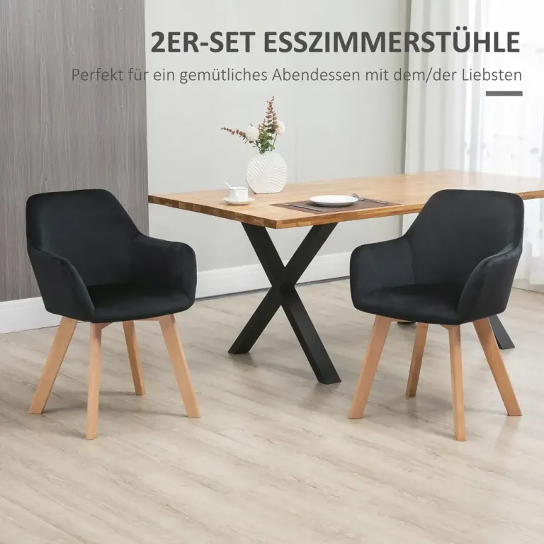 Matsalsstolar Köksstolar Svart av Polyester 54 x 57 x 80 cm