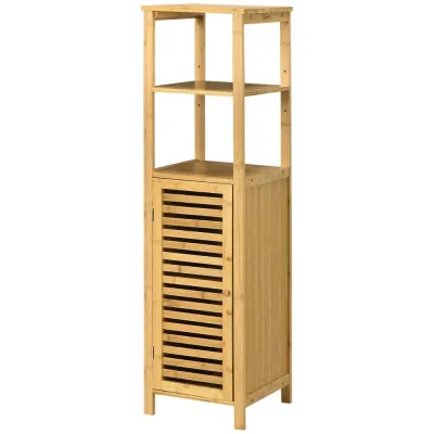 Badrumsskåp Högskåp Natur av Bambu Höj 33 x 30 x 120 cm