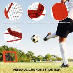 Rebounder Fotbollsnät Röd av Metall och Nät för Bollsport Hopfällbar och Justerbar Rebound Vägg