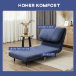 Bäddsoffa Stolsäng 2-i-1 Blå av Manchester och Metall för Sovrum och Vardagsrum Gästsäng med Justerbar Madrass 82 x 89 x 83 cm