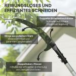 Teleskopisk Beskärningssåg 1,5-2,6 m med Låsanordning och Non-stick Blad, Svart