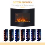 Elektrisk Väggspis med Platt Glaspanel Energisnål LED-Teknik Justerbar Ljusstyrka och Värme Svart 65 X 11,4 X 52 Cm 900/1800 W