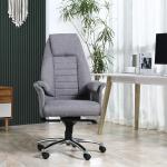 Kontorsstol Snurrstol Ergonomisk med Armstöd Höjdjusterbar Linnelook Polyester för Hemmakontor Ljusgrå 68 X 72 X 120-126 Cm