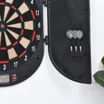 Elektronisk Darttavla med Röstmeddelanden, LED-skärmar, 6 Dart, 26 Spel och 185 Varianter, Dartmaskin med Dörr, för upp till 8 Spelare