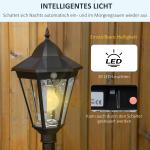 Solcellsdriven Trädgårdslykta LED, Modern Gatulykta med Sensor, Vattentät Utomhusbelysning för Uppfart, Svart, 22 x 22 x 194 cm