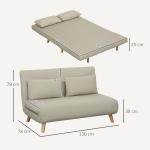 Bäddsoffa Soffa med Sovfunktion Beige av Sammetslook ve Trä för Vardagsrum ve Sovrum Soffa med Ländkudde 130 x 78 cm