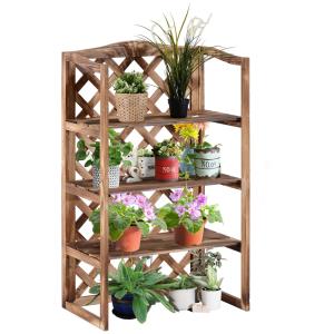 Blomstativ 3-Vånings Växthylla Granträ för Inomhus och Utomhusbruk Platsbesparande Robust Design Naturlig Finish