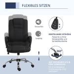 Kontorsstol med Vippfunktion och Nackstöd, Ergonomisk Skrivbordsstol, Vridbar, Linne, Svart, 62 x 76 x 110–119 cm
