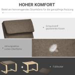 Avkopplingsstol Gungstol med Kudde Brun av Björkträ och Linnelook för Vardagsrum och Avkoppling Bekväm Design