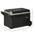 Elektrisk Kylbox med Hjul 40L, Portabel Kyl och Frys för Bil och Båt, Effektiv Kylning med Kompressor, Grå/Svart, 12/24V