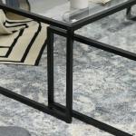 Set med 2 Soffbord i Glas, Pulverlackerat Stål, Svart + Transparent