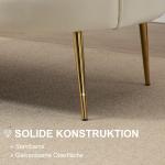 Soffa Loveseat Kräm av Sammet och Trä för Vardagsrum och Sovrum 2-Sits Stoppad Soffa med Armstöd upp till 150 kg 130 x 77 x 77 cm