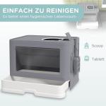 Kattlåda Toalett Grå av Plast för Katter upp till 4 kg Inomhusbruk med Lock och Skopa Hygienisk Design 48,5 x 38 x 36,5 cm