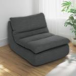 Golvstol Meditationsstol Lazy Sofa Grå av Skum ve Tyg för Hemmakontor Relaxstol ile Tvättbart Överdrag