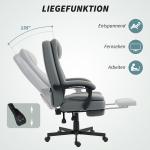 Kontorsstol med Massagefunktion, Höjdjusterbar och Fällbart Ryggstöd, Rullbar, Grå