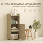 Badrumsskåp Fristående Gul Ek Trädesign för Badrum Förvaringsskåp med Hyllor och Dörr Kompakt Design och Bra Förvaring 104 cm