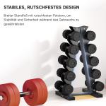 Hantelställ för 10 Hantlar, 5 Nivåer, Robust Stålram, upp till 100 kg, Svart, 66 x 35 x 33 cm