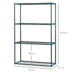 Blomhylla i Metall 2-Pack, Dekorativ Växtställning med 4 Våningar, Platsbesparande Blomställ för Balkong, Grön, 70 x 27 x 110 cm