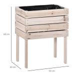 Odlingslåda Hållbar Natur Massivträ för Växter och Blommor i Trädgården Väderbeständig Design för Odling av Grönsaker 50 cm x 30 cm x 60 cm