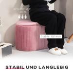 Rosa Klädd Bänk med Förvaringsutrymme Fransk Stil Sammetsöverdrag för Hall och Vardagsrum 81 X 40 X 41 Cm