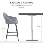 Barstolar i Konstläder 2-Pack, Moderna Köksstolar med Fotstöd och Rygg, Bekväm Sittplats för Bar och Kök, Grå, 50 x 53 x 94 cm