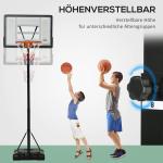 Flyttbar Basketkorg för Utomhusbruk, Höjdjusterbart Basketställ på Hjul, Robust Konstruktion för Spel på Uppfarten, Svart, 260-310 cm