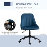 Ergonomisk Kontorsstol i Blått Tyg, Justerbar Snurrstol för Vardagsrum och Kontor, Bekväm Arbetsstol i Modern Design, Blå