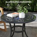 Sidobord Trädgårdsbord Svart av Aluminium för Terrass och Trädgård Kvadratiskt Bord Tål Väder och Vind Lastkapacitet 50 kg 60 x 60 cm