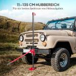 Farm Jack Billyftkran 135 cm, 3000 kg Lastkapacitet, Offroad Stock Winch i Stål, Röd+Svart