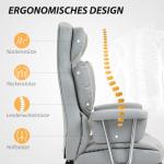 Kontorsstol Skrivbordsstol Ergonomisk Snurrstol med Fotstöd Ljusgrå av Tyg och Metall för Kontor och Arbetsrum Justerbar Stol 120 kg
