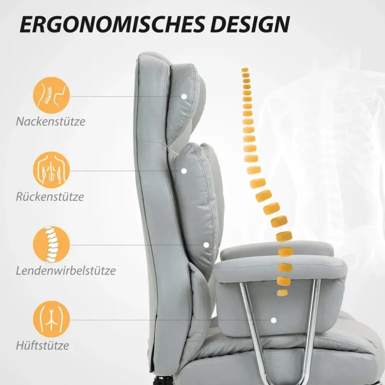 Kontorsstol Ergonomisk Snurrstol med Fotstöd