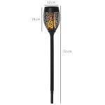 Solar Trädgårdslampor 4-Pack IP44 Vattentät 6-8 H Belysningstid Varm Ljuskälla Plast Svart Ø12 X H72 Cm