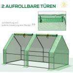 Växthus Stabil Grön Stål för Balkong och Trädgård med Två Rullfönster och Gitterfolie för Odling av Tomater och Plantor i PE 180 x 90 x 90 cm