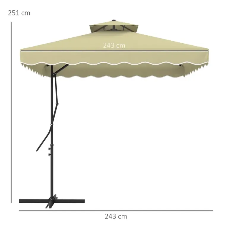 Parasoll Balkongparasoll Beige av Metall 243 x 243 cm