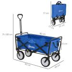 Handvagn Vikbar 360° Trädgårdsvagn Transportvagn Strandvagn Stålram Oxford 93 X 49 X 75-100 Cm