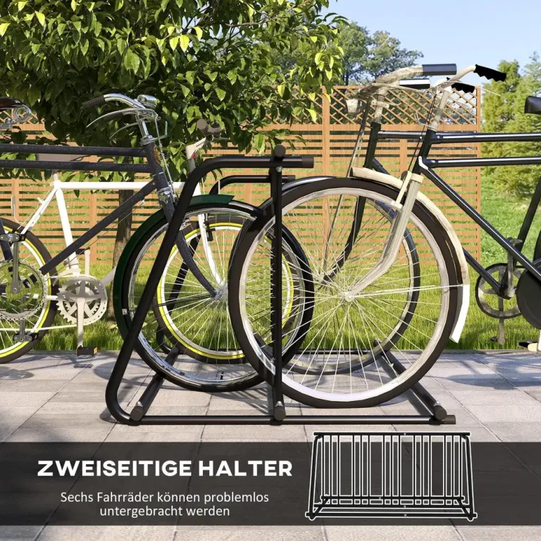 Cykelställ Multipelställ Silver av Stål 155 x 100 x 75 cm