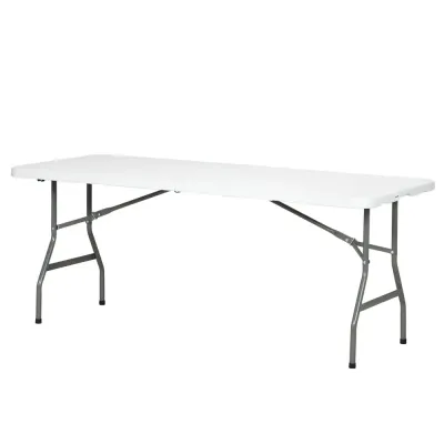 Campingbord Fällbart Bord Vit av Hdpe 180 x 75 x 73 cm